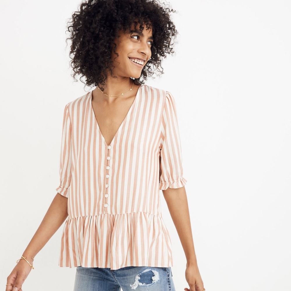 Madewell Courtyard Ruffle-hem top